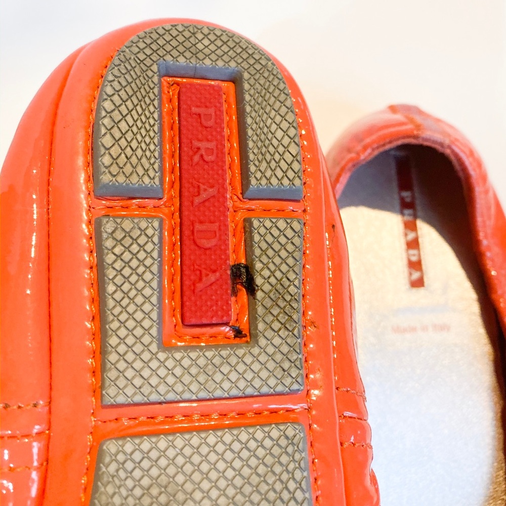 Authentic PRADA Ballet Flats in Patent Orange - Picture 7 of 7